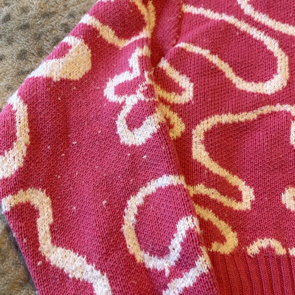 Pink Flower Cropped Sweater - Picture 2 of 6